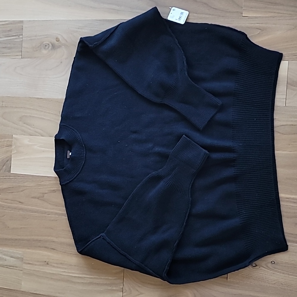 Free People black turtleneck sweater oversized sz S $128